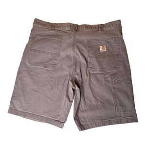 Carhartt Shorts Relaxed Fit Mens Gray Canvas Workwear Stretch Carpenter Size 40